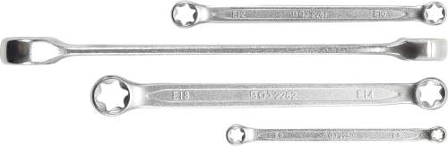 BGS Doppel-Ringschlüssel-Satz mit E-Profil-Ringköpfen | SW E6 x E8 - E20 x E24 | 4-tlg.