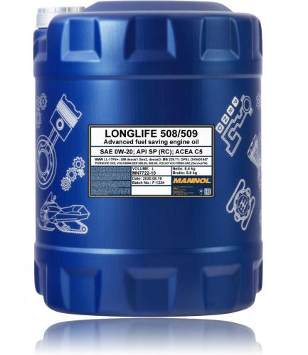 Mannol 7722 Longlife 508/509 10 Liter ( VW 508.00 / 509.00; MB 229.71,..)