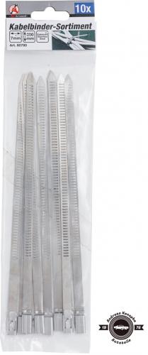 Kabelbinder-Sortiment | Edelstahl | rostfrei | 7,0 x 200 mm | 10-tlg.