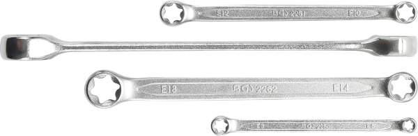 BGS Doppel-Ringschlüssel-Satz mit E-Profil-Ringköpfen | SW E6 x E8 - E20 x E24 | 4-tlg.