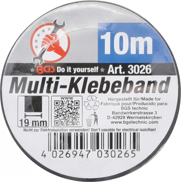 Multi-Klebeband | schwarz | 19 mm x 10 m