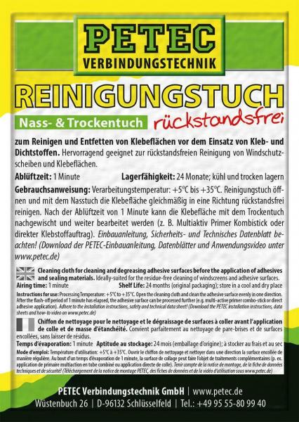 PETEC Scheibenkleber Reinigungstuch - 1 Stück