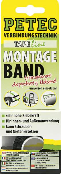 Montageband transparent doppelseitig klebend 0,5mm x 19mm x 2m