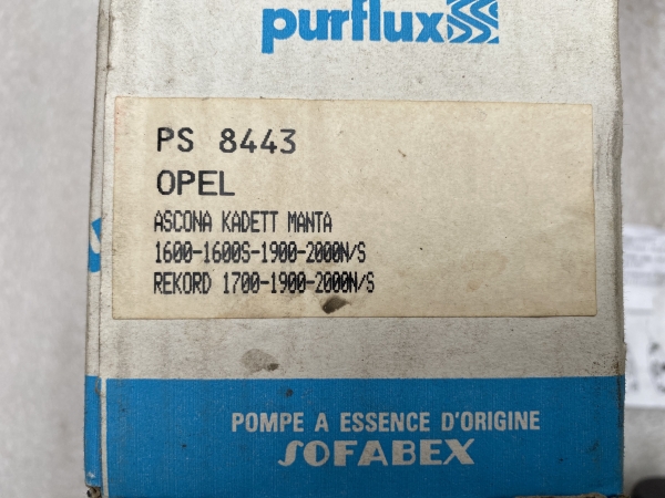 Purflux PS8443 Kraftstoffpumpe Opel Ascona Kadett Manta 1600-1600S-1900-2000N/S Rekord D/E