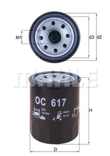 Ölfilter MAHLE OC 617  f. Honda