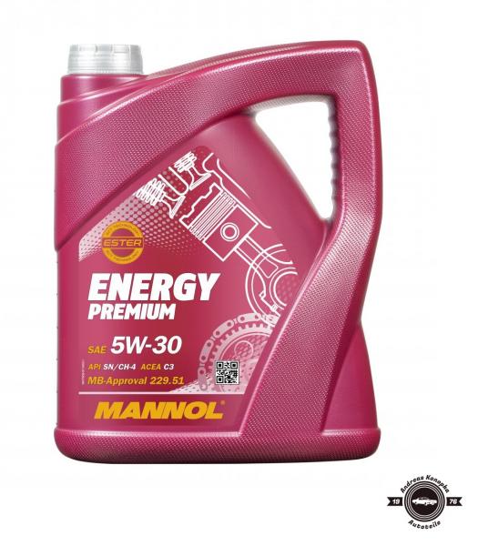 MANNOL ENERGY Premium 5W30 5 Liter BMW LL-04 / MB 229.51 / VW505.01/505.00/502.0